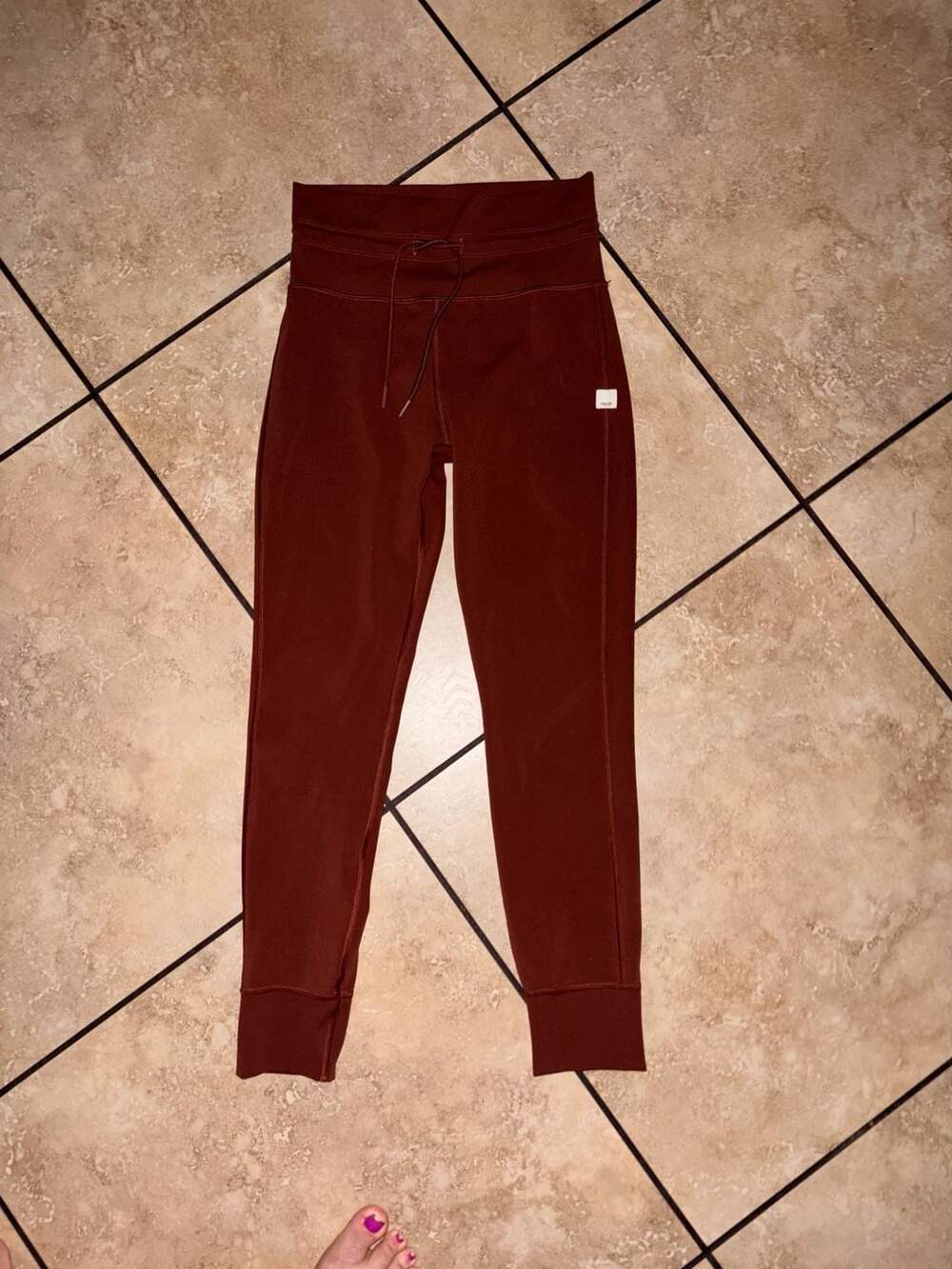 Vuori Daily Pocket Legging Terracotta High Rise Drawstring Pocket  Small